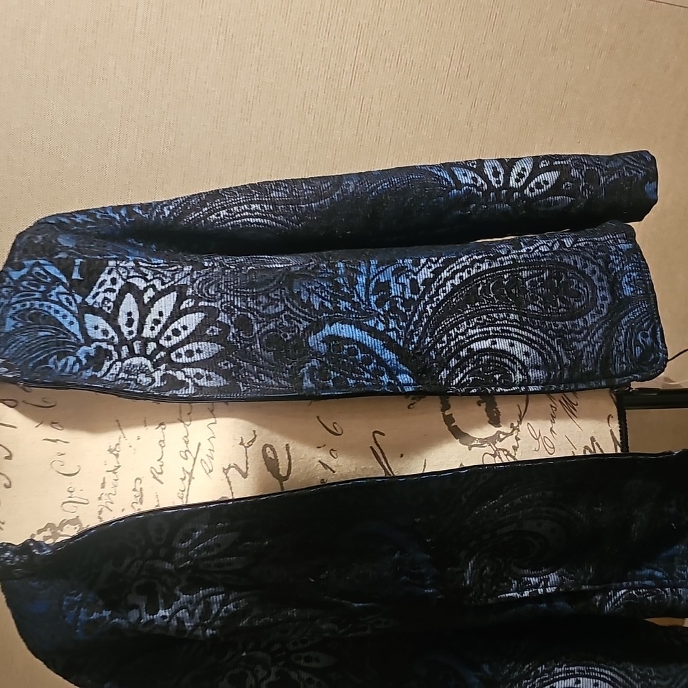 Elegant SUSAN GRAVER Blue and Black Paisley Women's Jacket...SIZE XL..excellent - Picture 2 of 5